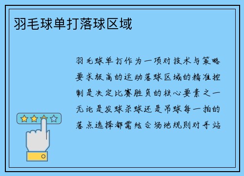 羽毛球单打落球区域